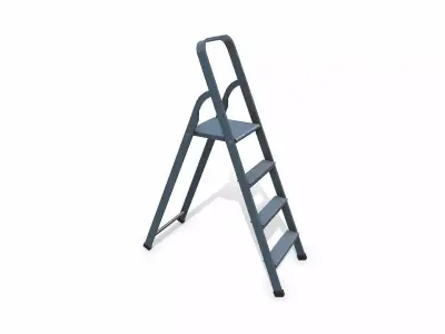Old Metal Step Ladder Low-poly PBR Low-poly 3D model