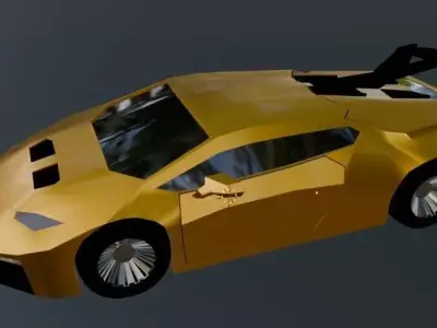 Low Poly Super car Low-poly 3D model