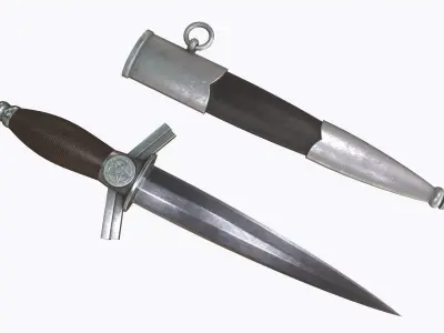 Dagger sword Low-poly 3D model 4