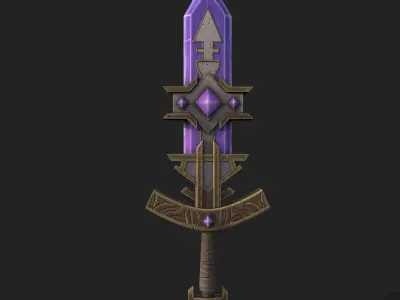 Stylized Crystal Blade Low-poly 3D model