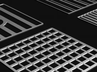 Set of grates plate 3D model