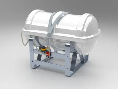 Liferaft with Stand 3D model