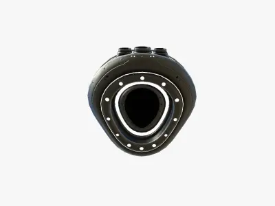 Alien Spaceship UFO C03 Dark Steel - Sci Fi Spacecraft Design Low-poly 3D model
