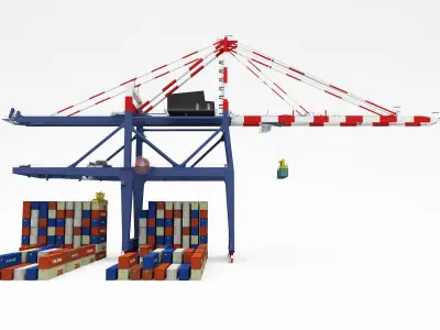 Gantry Container Crane 3D model