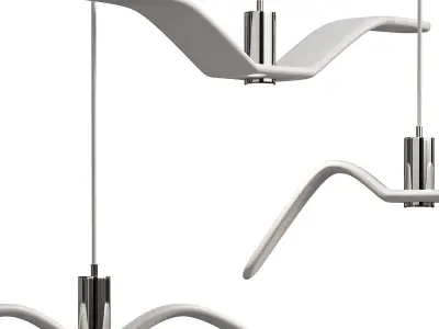Hanging plastic Led Lamp Bird 3D model