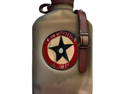Vintage Military Canvas Canteen Low-poly 3D model
