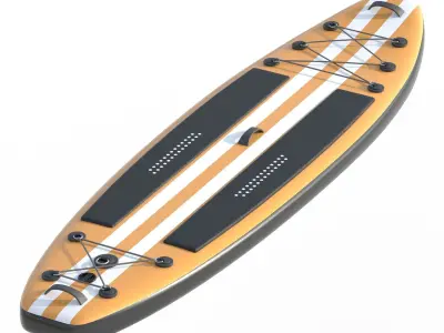 Paddle Board 4 colors collection Low-poly 3D model