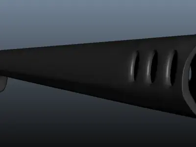 Sniper 3D gun with bullet in it Low-poly 3D model