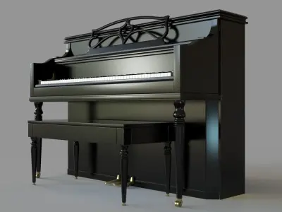 Fischer New York Antique Piano 3D model