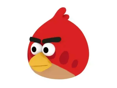 Angry Bird - Red 3Dmodel Low-poly 3D model