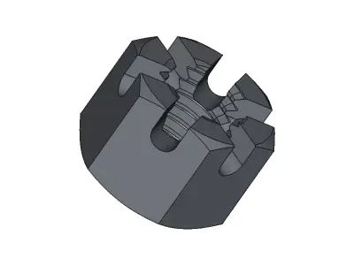M5 Castle Nut 3D model