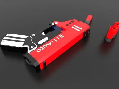 Sci fi Gun pistol Low-poly 3D model