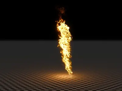 3D Fence Post Fire 3D model