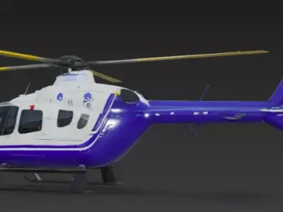 3d Commercial Helicopter Model 3D model
