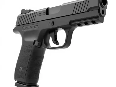 Black Tactical Pistol model pack Low-poly 3D model