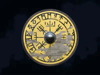 Viking Shield 5 - New and war-torn 3D Model Collection