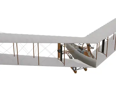 Dunne D5 Biplane Low-poly 3D model