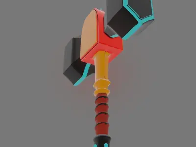 Stylized Hammer low-poly game ready Free low-poly 3D model