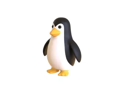 Cartoon Penguin v002 Low-poly 3D model