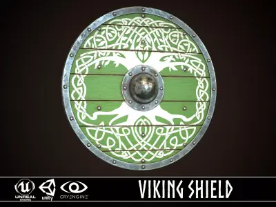 Viking Shield 10 Low-poly 3D model