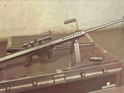 M82 Barrett Game Ready 5 Textures Low-poly 3D model purchase