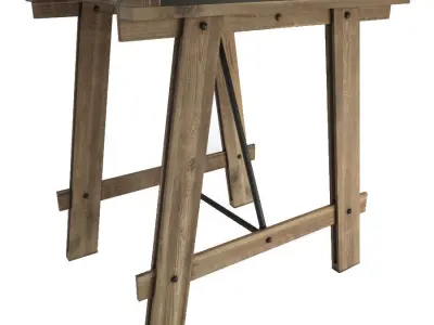 Mesa Table and Tolix Chairs 3D model