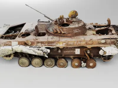 Destroyed BMP-2 amphibious infantry fighting vehicle  3D model