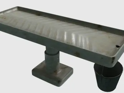 Low Poly Vintage Mortuary Items Low-poly 3D model