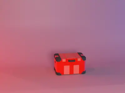 Crate with cartoonish animation Free 3D model