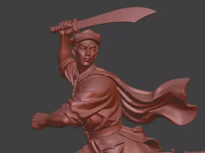 Military sculpture warrior military battle war hero soldier 3D print model 18