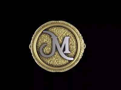 Letter Design Ring 3D print model