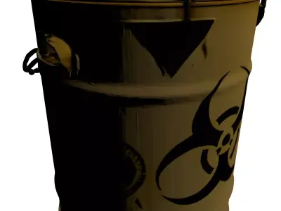 Industrial Biohazard Waste Barrel 3D model