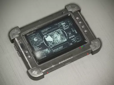 NU10 Military Tablet PBR Low-poly 3D model