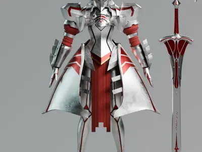 Knight Mordred from Fate series 3D model