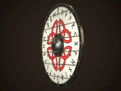 Viking Shield 09 Low-poly 3D model
