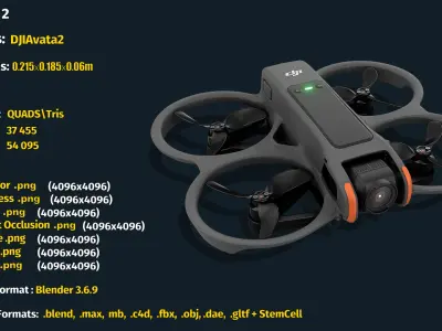 Collection DJI Avata 2 Combo 3 in 1 3D model