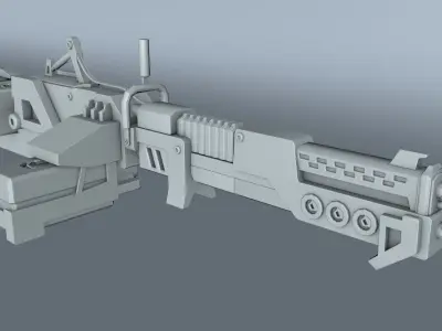 machinegun futuristic weapon 3D model