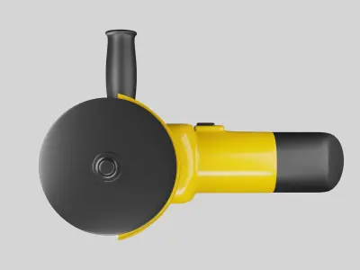Yellow angle grinding machine tool 3D model