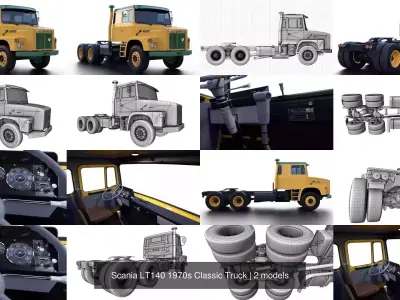 Scania LT140 1970s Classic Truck 3D Model Pack