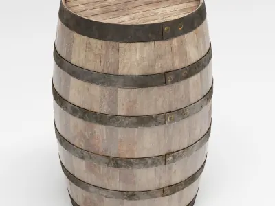 Wooden Barrels Low-poly 3D model shop