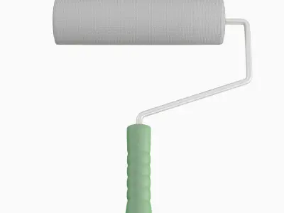 Paint Roller Set Low-poly 3D model