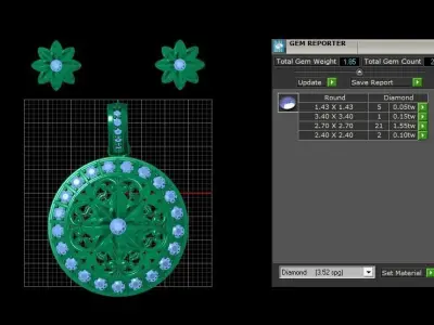 ANTIQUE GOLD LOCKET SET FOR WOMEN 3D PRINTABLE MODEL 3D print model