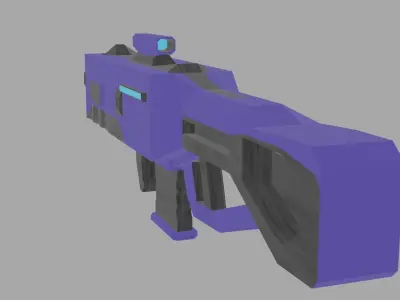 Sci-fi gun Low poly Free low-poly 3D model