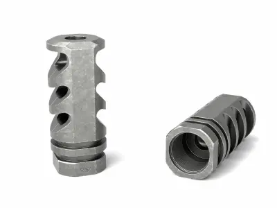 Precision Armament M4-72 Severe-Duty Compensator Low-poly 3D model