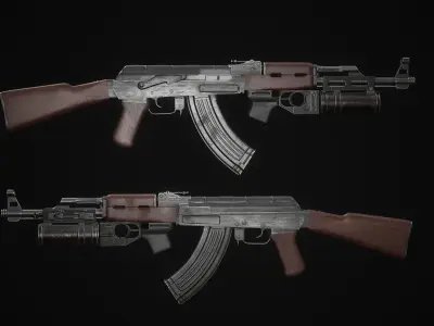 AK-47 Rifle Low-poly 3D model order