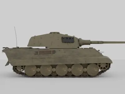 WW2 King Tiger II - 3D Model Low-Poly Low-poly 3D model