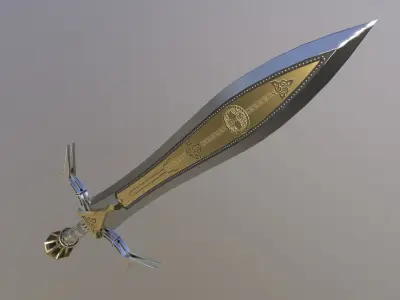 Lowpoly Gameready Fantasy Sword 3D model Low-poly 3D model