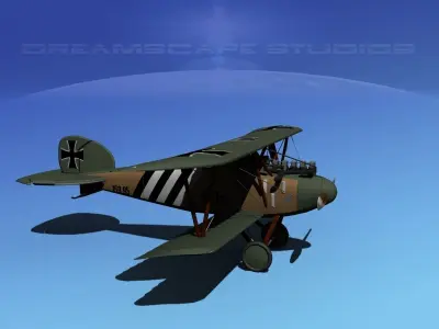Albatross DIII Fighter 3D model V4