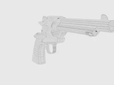 revolver 45  caliber Low-poly 3D model