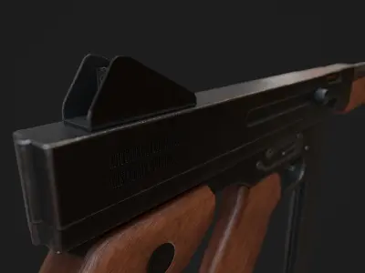 Thompson M1A1 Low-poly 3D model